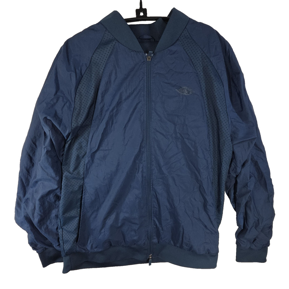 Vtg Nike Track Windbreaker Mens Large Blue Y2K Lined Pockets Retro Long Sleeve